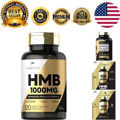 Laboratory Tested HMB Supplement - 120 Capsules, 1000 mg Calcium, Gluten-Free