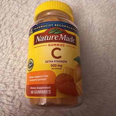 Nature Made Extra Strength Dosage Vitamin C 500 mg, Immune Supplement 60 Gummies