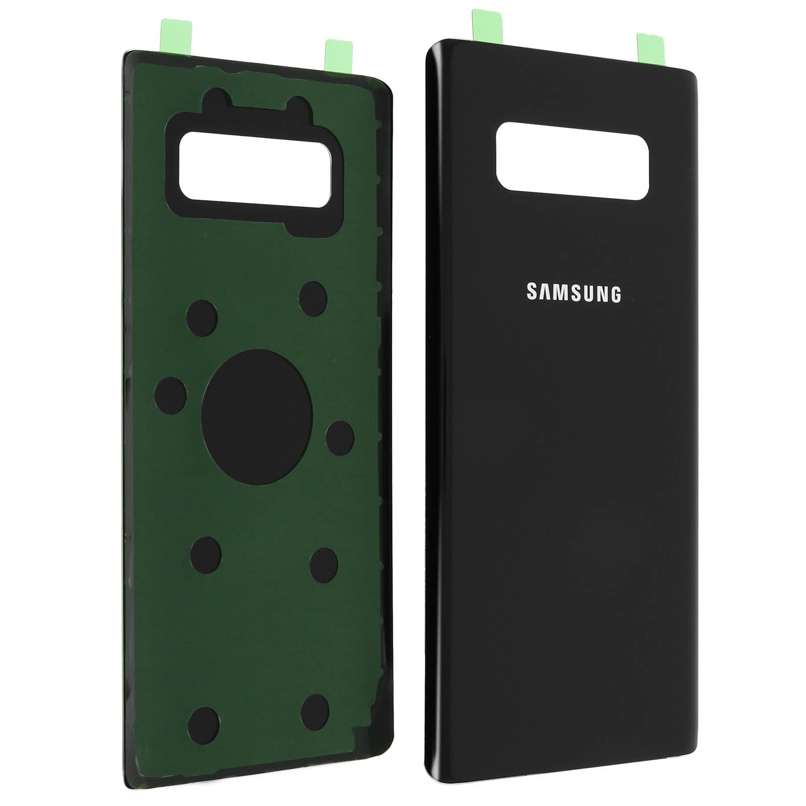 Cache batterie arrière Galaxy Note 8 Noir de rechange avec adhésif pour réparation châssis