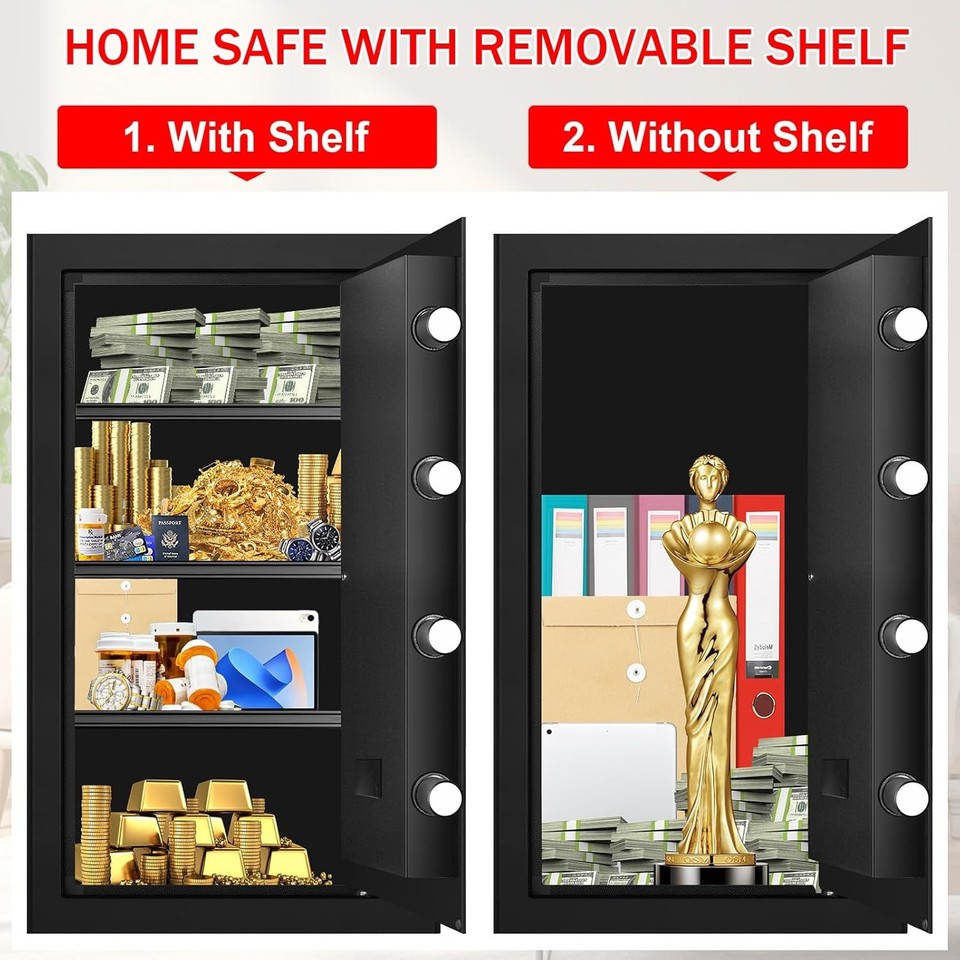 6.0 Cub Large Home Safes Water and Fireproof, Anti-Theft Fireproof Safe ...