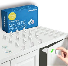 Strong Magnetic Cabinet Locks - Baby Proofing, Child Safety - 12 Locks 3 Keys