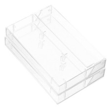 2Pcs Reusable Ps Transparent Cassette Tape Storage Boxes Organizer Case