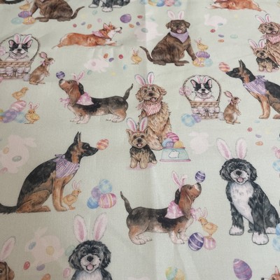 Easter Pups Cotton Fat Quarter 18 x22  New