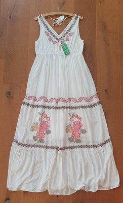 Odd Molly langes Sommerkleid Blumen neu Vintage Hippie Maxi Stickerei M 38/40