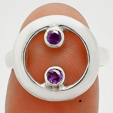 Natural African Amethyst 925 Sterling Silver Ring s.7 Jewelry R-1540