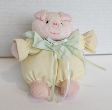 Russ Soft Lullaby Pink Pig Knit Plush Squeakums Pastel Squeaker Toy With Tag 4"