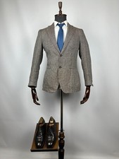 Suitsupply Pure Linen Half Lined Baird McNutt Beige Brown Blazer Jacket US 38