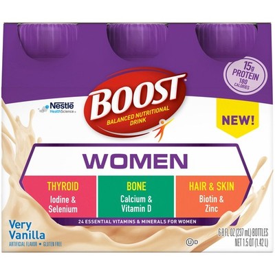 Nestle Boost Women Balanced Nutritional Drink Very Vanilla 8 oz Bottle 6 Ct