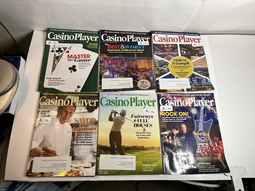Lot of 6 Casino Player Magazines 2024-2025 Mixed Months Ex-Library