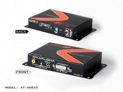 Atlona AT-HD610-b DVI with Analog/Digital Audio to HDMI Converter and Embedder