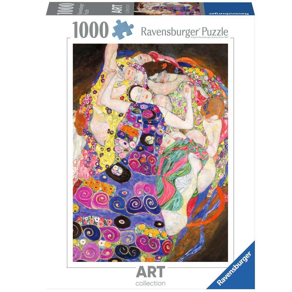 Puzzle 1000 pièces Ravensburger Klimt La Vierge, parfait pour une soirée détente au salon