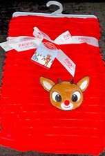 Rudolph The Red Nosed Reindeer Baby Blanket 30"x40" Embroidered