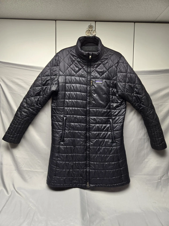 Patagonia Women Radalie Parka 27695 SZ XL Black Puffer Jacket Long Quilted - Image 2 of 4