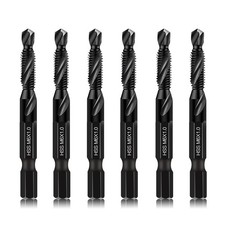 6 Packs M6 Combination Drill Taps Bit Set, Screw Threading Tapping Tools in ...