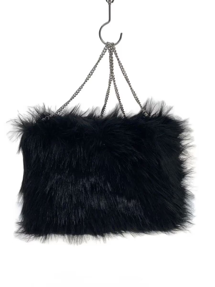 DIESEL Shoulder Bag Faux Fur Black