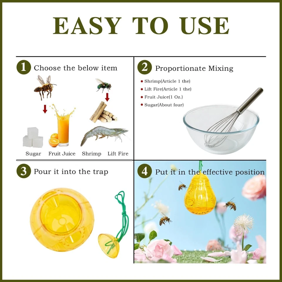 Insektenfalle Wespenfallen Lebend Fallen zum Aufhängen gegen Bienen Hornissen - Bild 4 von 4