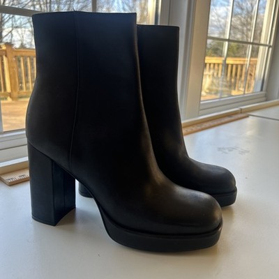 Jeffrey Campbell Spaced boot black leather platform ankle boots size 9 womens 