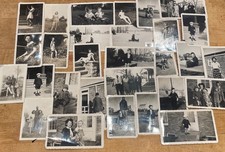1940s Lot Of Photos Of People, Children, Military House Black White Ruffled Edge