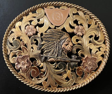 Clint Orms Solid 14k Gold Comanche Chief Trophy Belt Buckle Ltd Ed 1 of 10