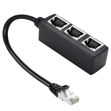 RJ45 Ethernet 1 to 3 Ports LAN Splitter Adapter Cable Network Connectors