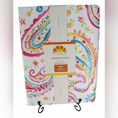 C&C California Design Indoor/Outdoor Easy Care Tablecloth 60 x 84 Paisley Design