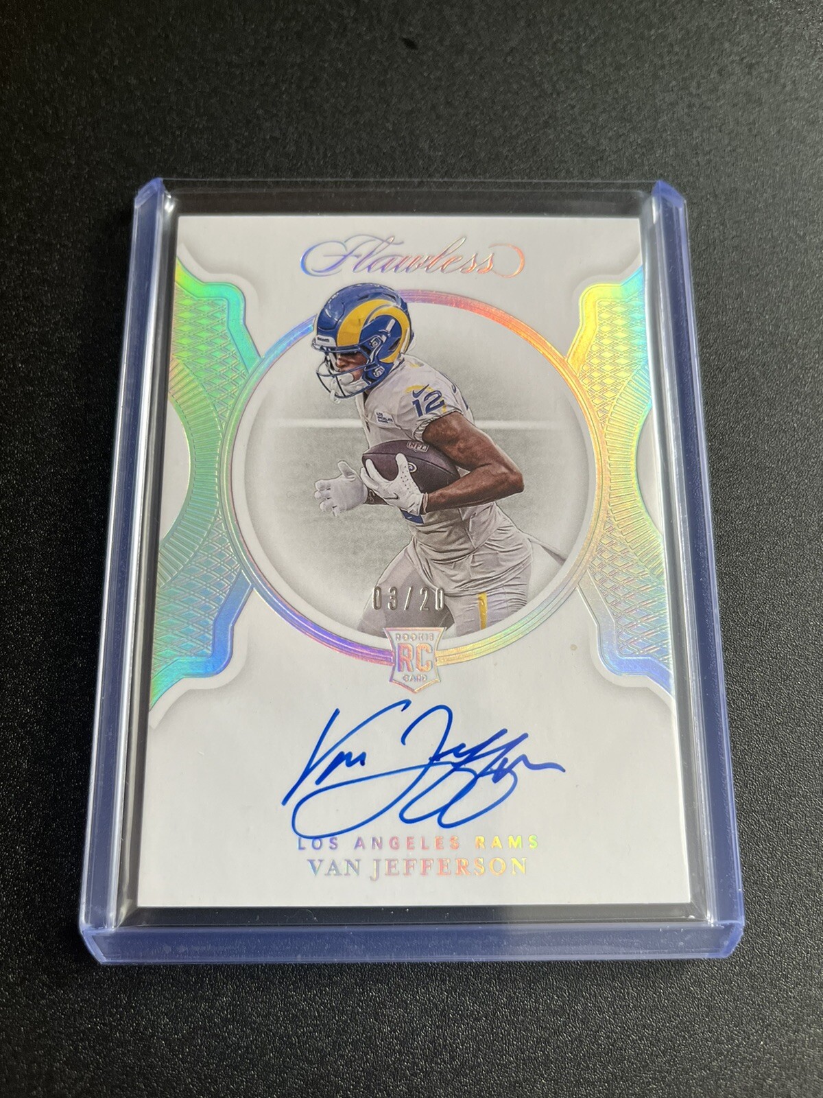Van Jefferson 2020 Panini Flawless Rookie Signatures Silver Auto /20 RC Rams