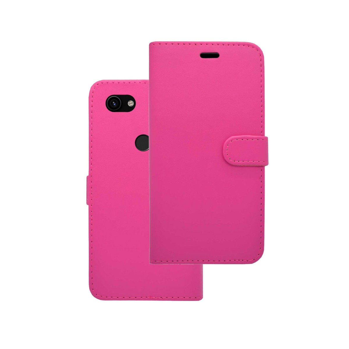 For Google Pixel 3a XL Flip Case,Carbon Fiber PU TPU Hybrid Case Shockproof Wallet Case Cover With Strap,Kickstand