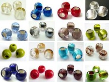 12(mm) LARGE HOLE EUROPEAN STYLE CZECH GLASS BEADS - GREAT FOR LEATHER - (10PCS)