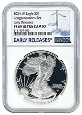 2024 W Congratulations Silver Eagle Proof NGC PF69 UC - ER - Blue Label