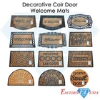Non Slip Premium Home Welcome Coir Rubber Door Mats 40x60cm Assorted