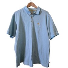 Tommy Bahama Men's Large Pima Cotton Polo Shirt Blue Stripe Emfielder Golf