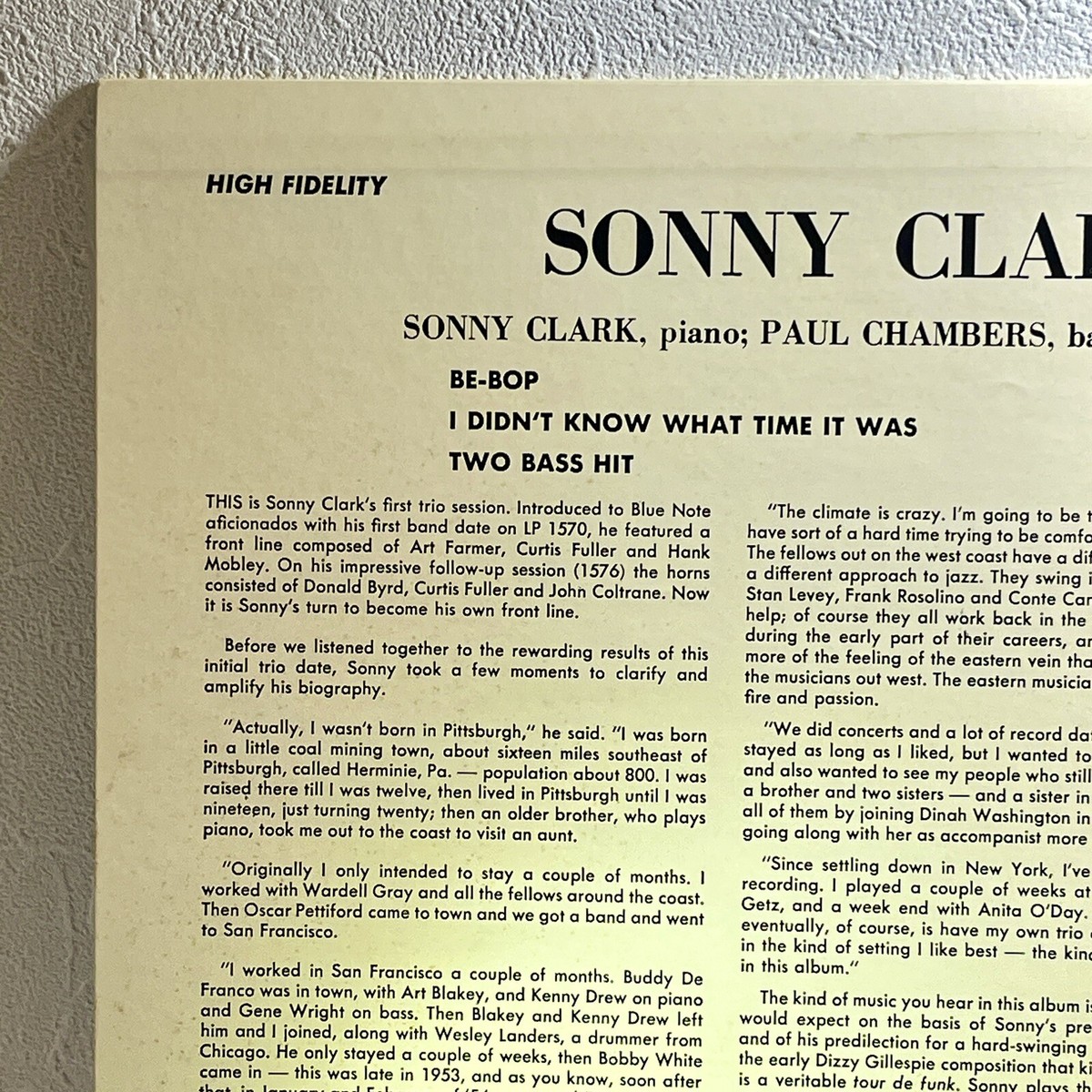 Sonny Clark Trio – Sonny Clark Trio / LP 1983 Blue Note BST Sonny Clark Trio – Sonny Clark Trio / LP 1983 Blue Note BST
