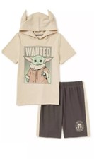 Baby Yoda Boys Shirt  Shorts Set Star Wars Mandalorian Cosplay Set Sz 4