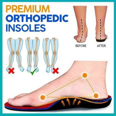 Premium Orthopedic Insoles Men Women Inserts Orthotics Arch Shoes Pads Flat Feet