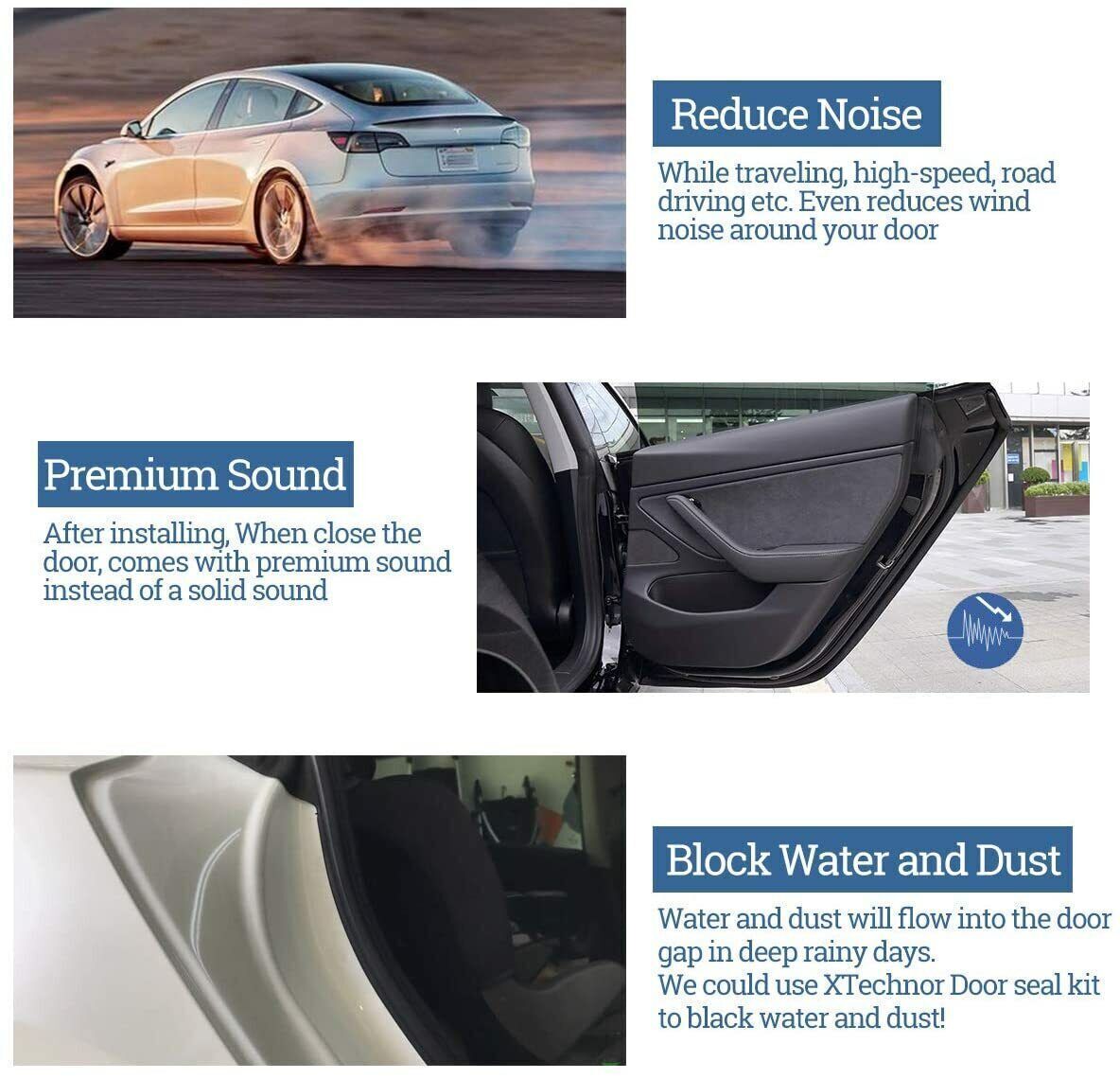 Door Seal Strip Kit Rubber Weather Draft Wind Noise Reduction For