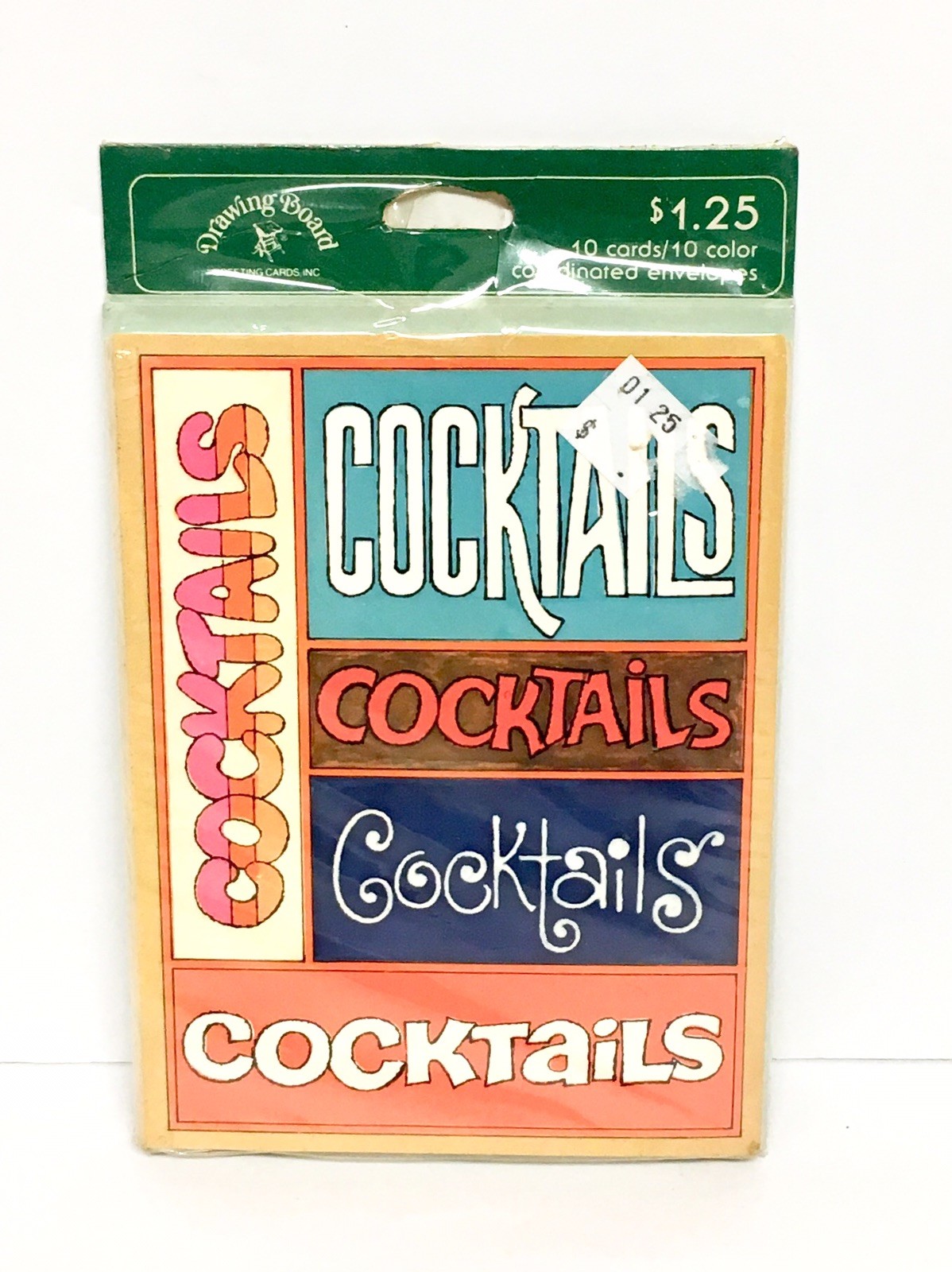 Vintage Drawing Board Greeting Cards Inc. Cocktails Invitations 10 Pack