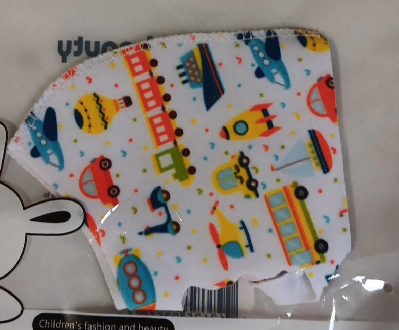 Children's Cloth Face Masks Lot Of 4 Reusable Unicorns Cars Trains Airplanes - Image 3 of 4