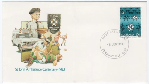 1983 Australia FDC - St John Ambulance Centenary - 27 Cent Stamp