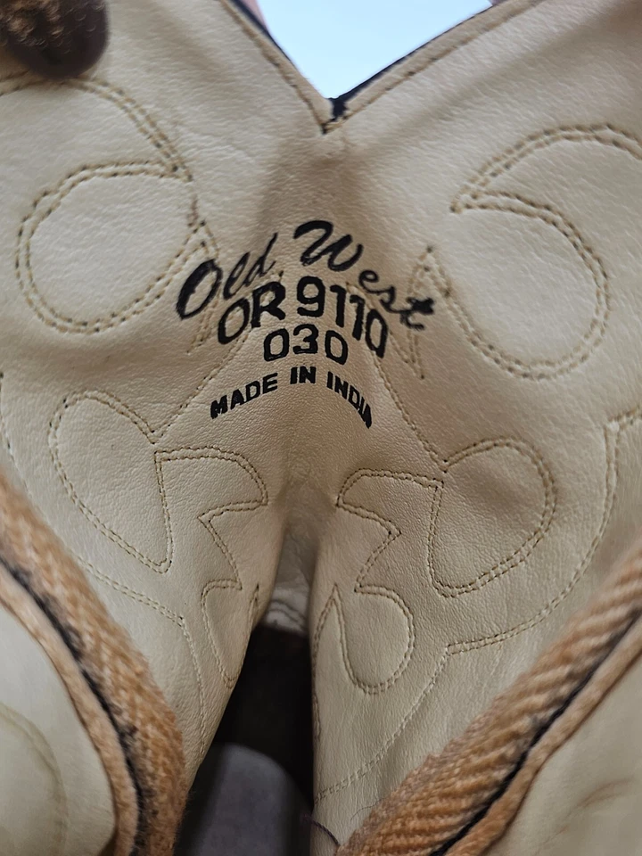 Botas Old West Juveniles 030 Cuero NEGRO Vaquero OR9110 Foto 3 de 4