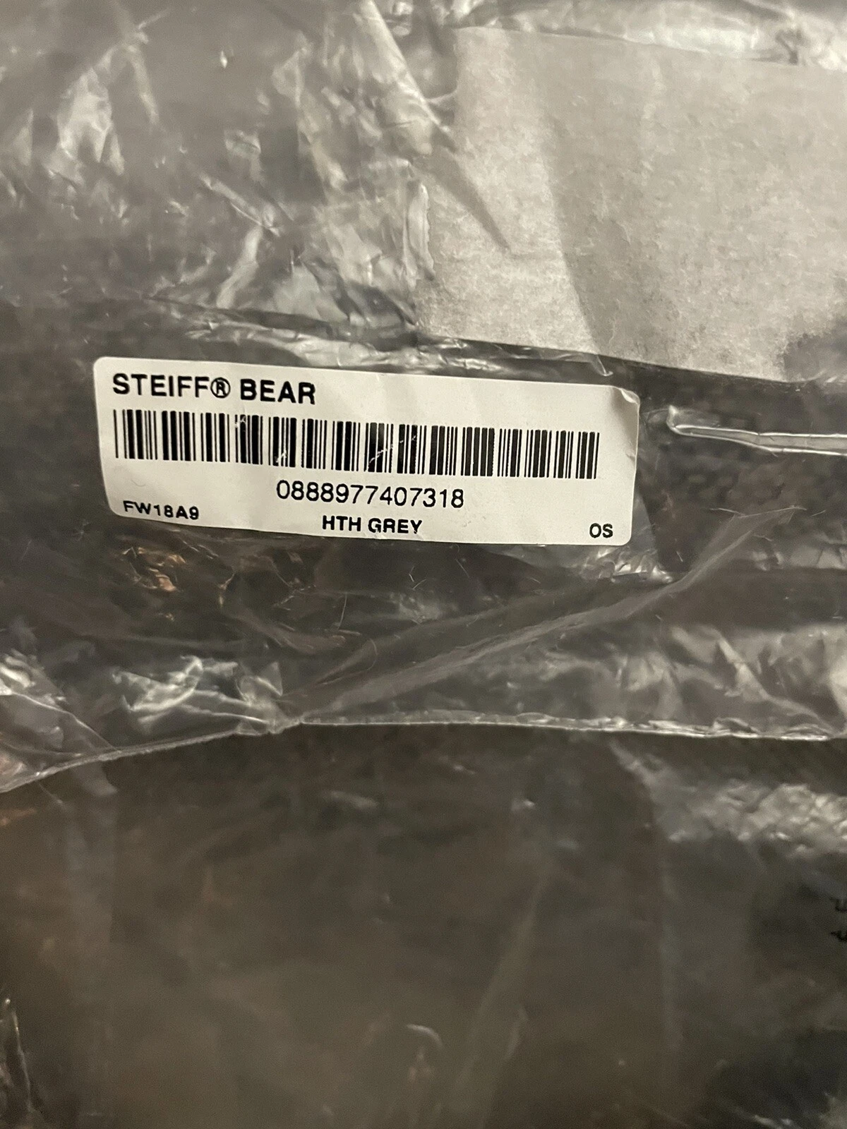 Felpa con cappuccio Supreme Steiff Bear grigio heather logo scatola rosso FW18 nuova