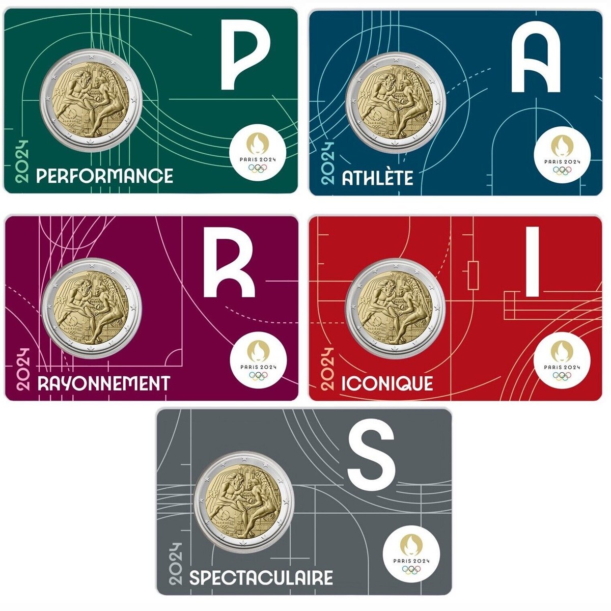2 Euro Francia 2022 Fdc COINCARD Giochi Olimpici Di Parigi 2024 Verde P409499 2 Euro Francia 2022 Fdc COINCARD Giochi Olimpici Di Parigi 2024 Verde P409499