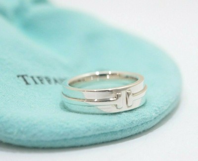 Sterling Silver T Two Band Ring Size 