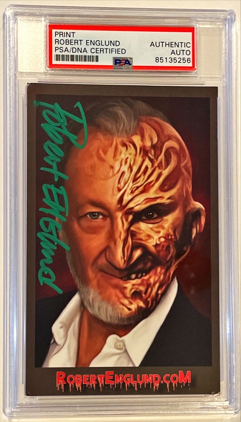 Robert Englund Freddy Krueger Nightmare Signed Auto 4x6 Photo GREEN PSA/DNA