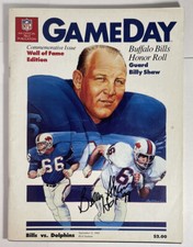 NFL Gameday Magazine BILLY SHAW SIGNATURE SEP 1988 BUF BILLS v DOLPHINS HOF AUTO