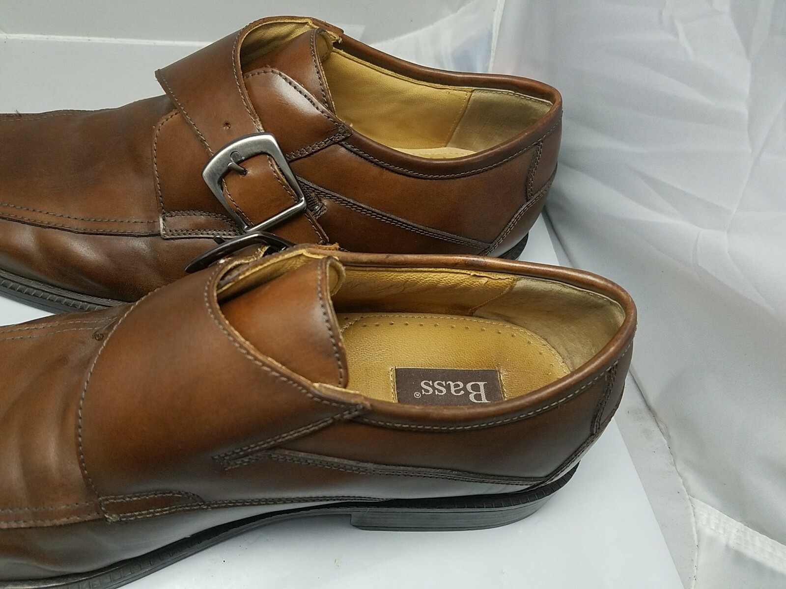 Mens Bass Greenwich brown Dress Shoes With Buckle Shoes Size 10.5M eBay