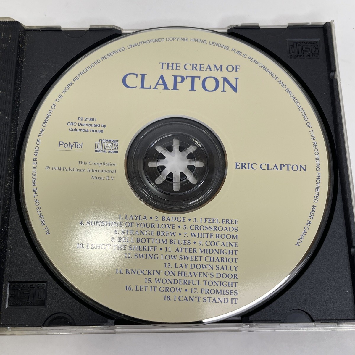 Eric Clapton, The Cream Of Clapton (CD, 1994) VG, Alternative Rock