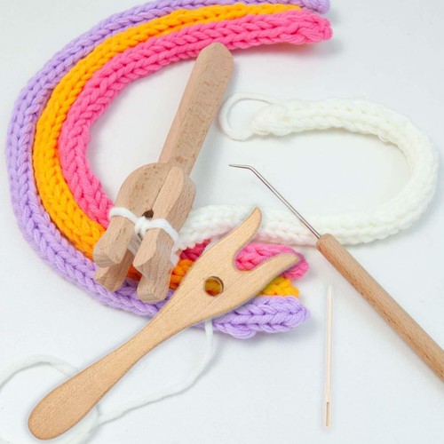 HAOQIAGA 2er Set Strickgabel - Holz Strickwerkzeuge Für DIY Projekte