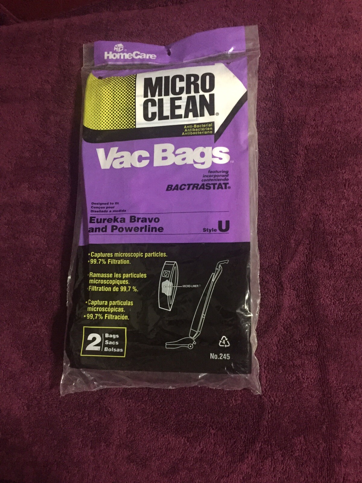 Vacuum Bags Type U HomeCare Micro Clean Eureka Bravo Powerline Vac Bag