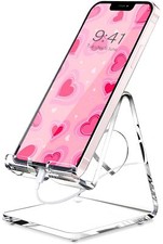 Acrylic Cell Phone Stand Portable Phone Holder Clear Phone Stand for Desk Com...