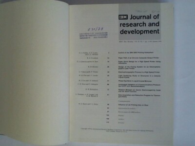 IBM Journal of research and development: Complete year in 12 volumes 1978. ...